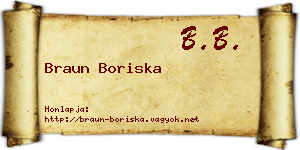Braun Boriska névjegykártya